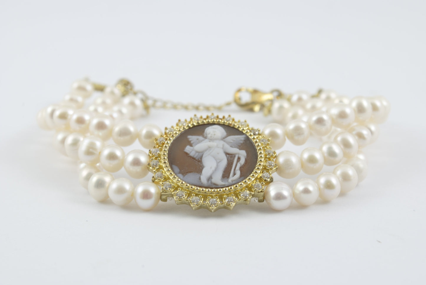 Bracciale Cameo Italiano Cammeo Putto con Arco su Nuvola