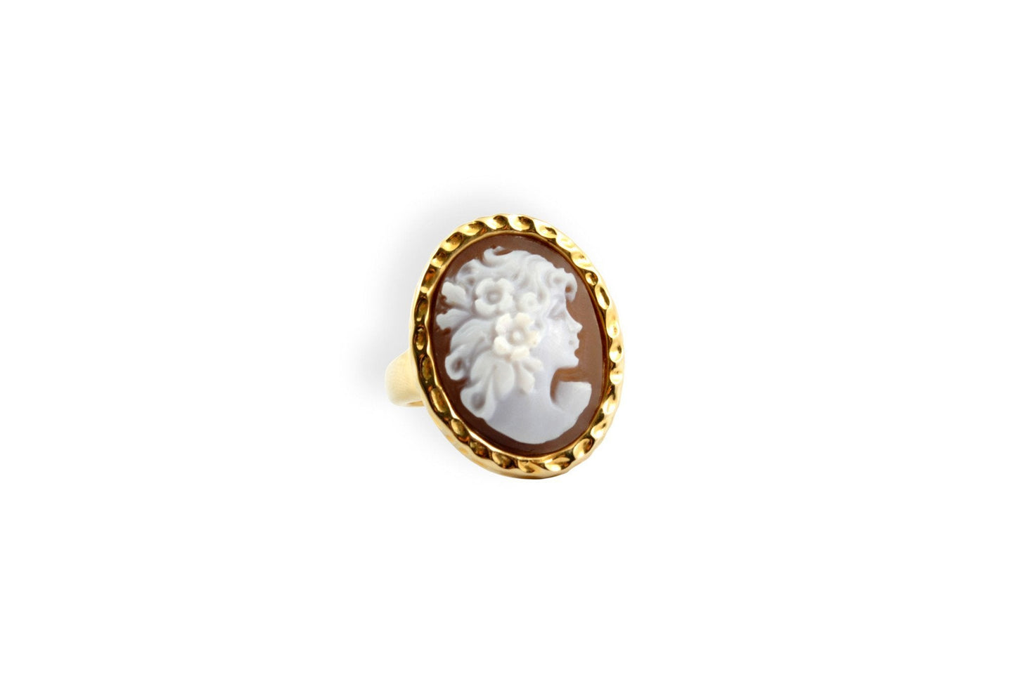 Anello-Cameo-Italiano-Cammeo-Old-Memory-Profilo-Donna