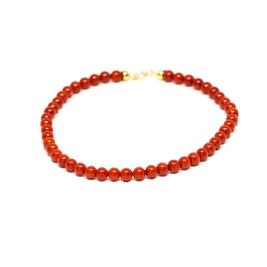  Bracciale in Corallo Rosso e Oro