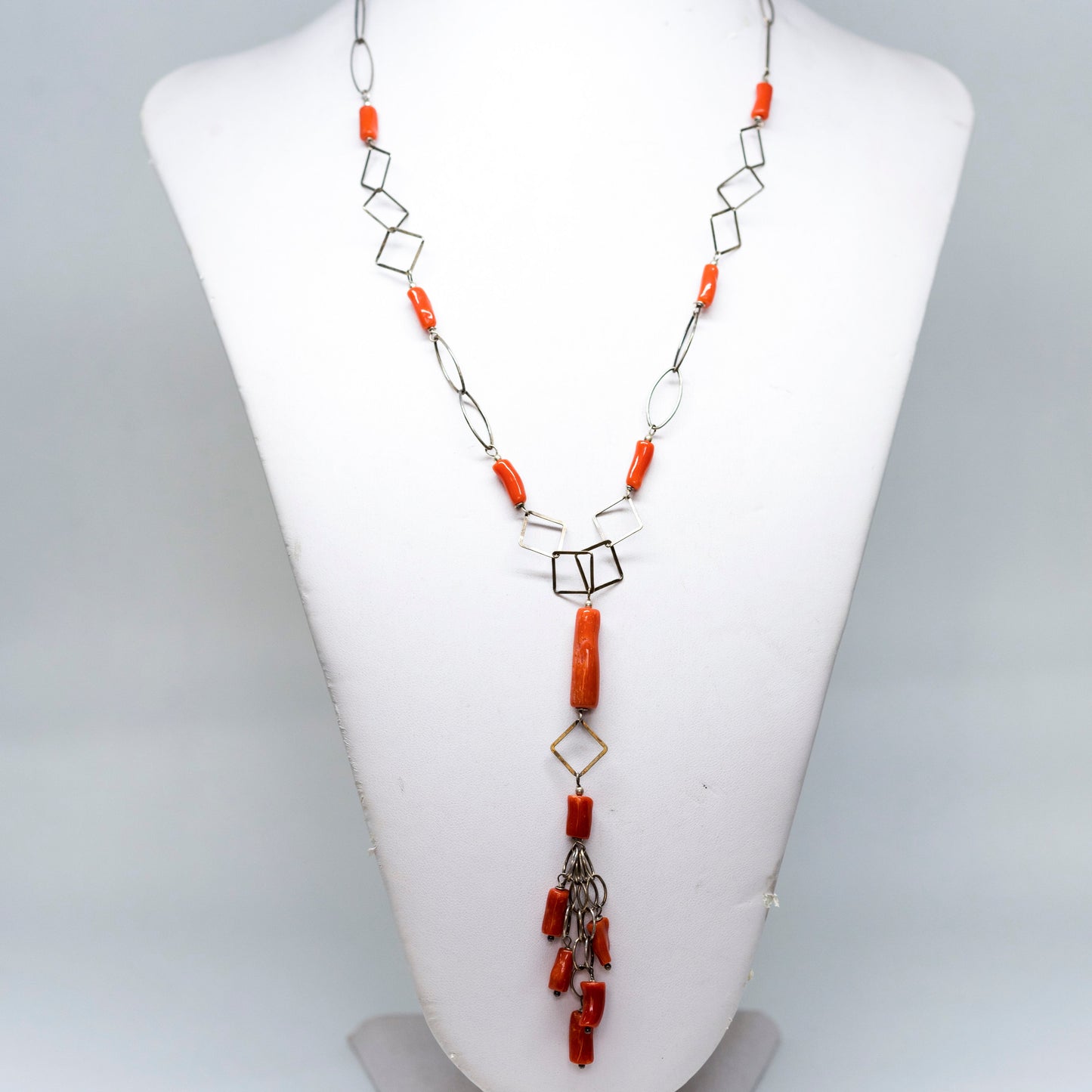 Collana in Argento e Corallo Rosso