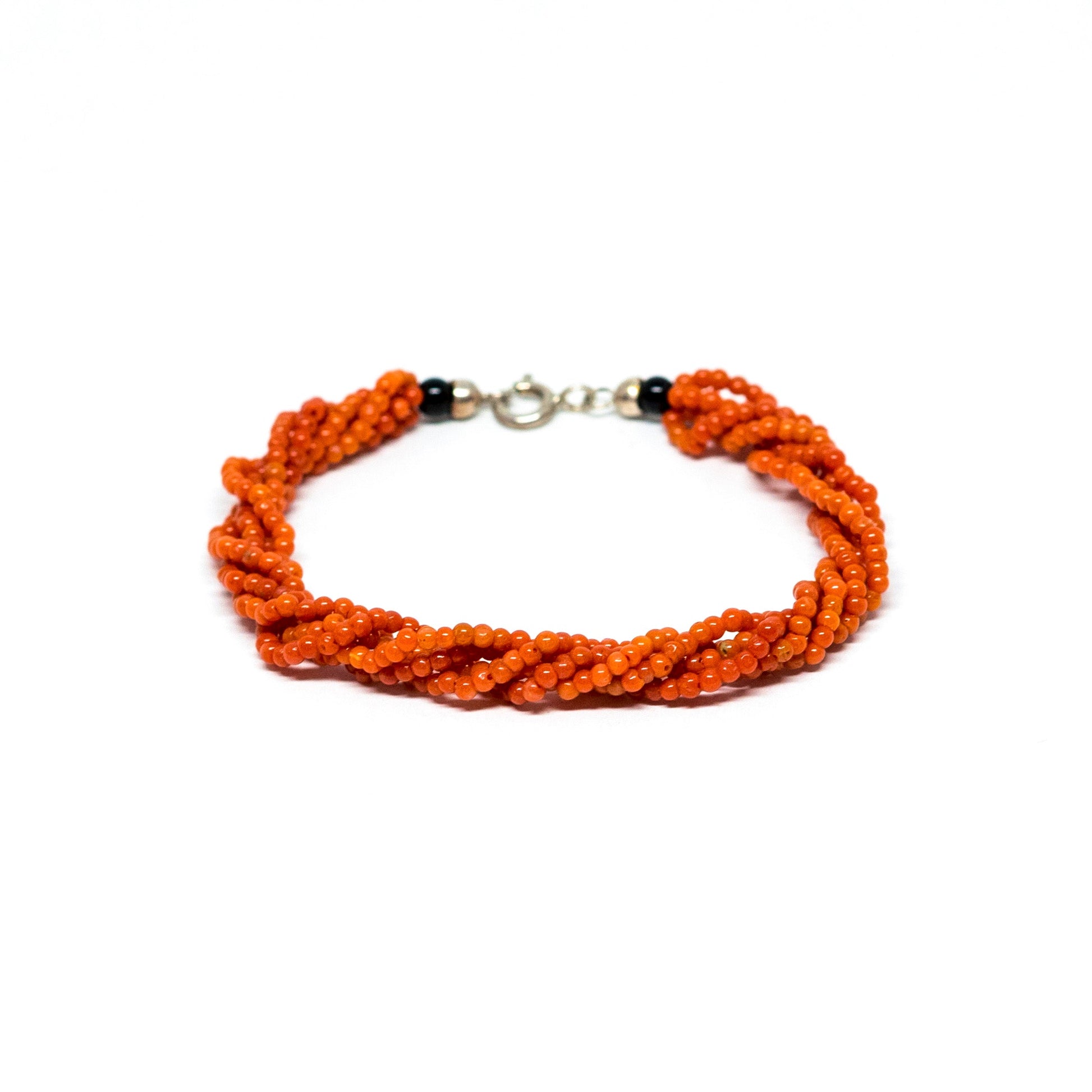 Bracciale-Torchon-in-Corallo-Rosso-e-Agata-Nera