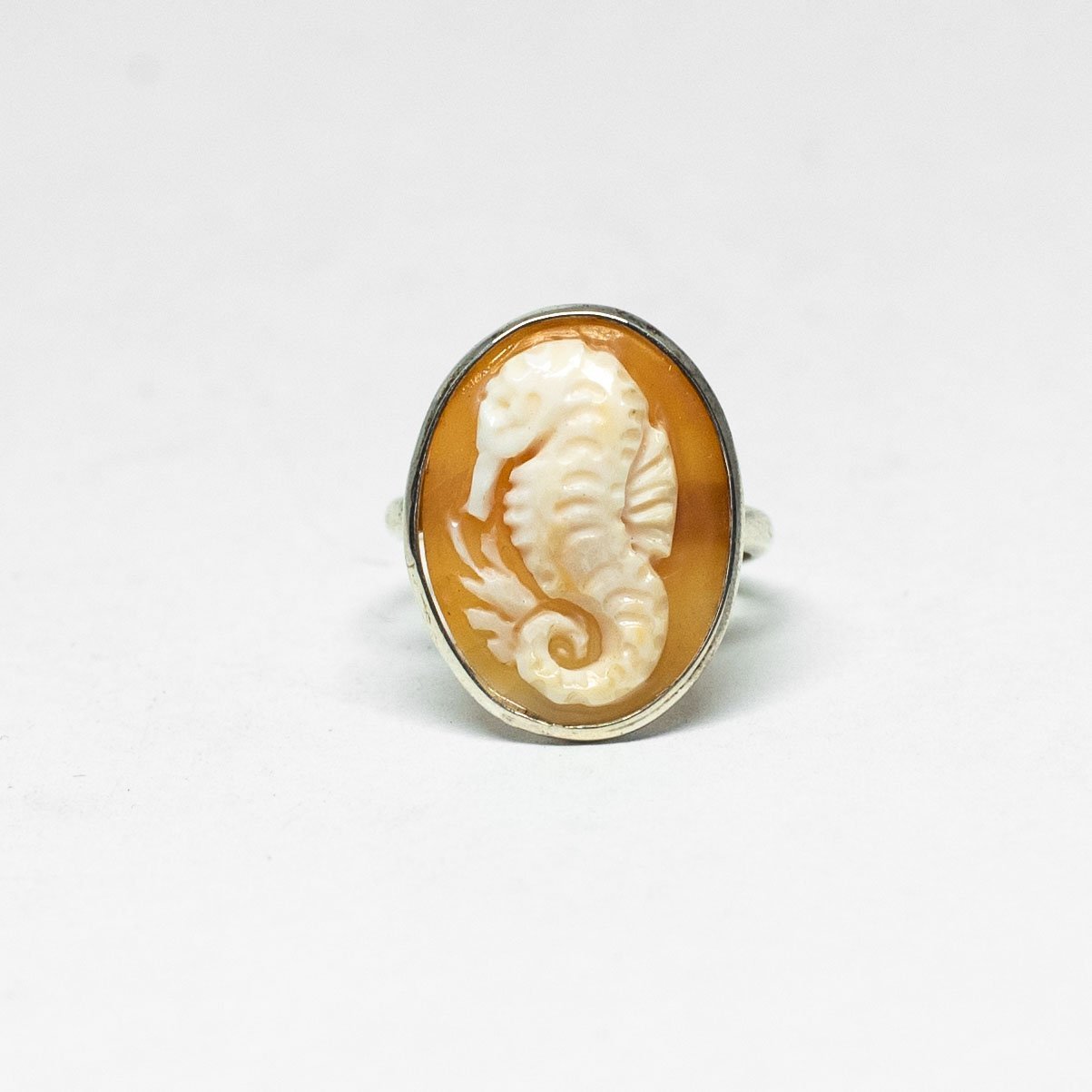 Anello cammeo cavalluccio marino