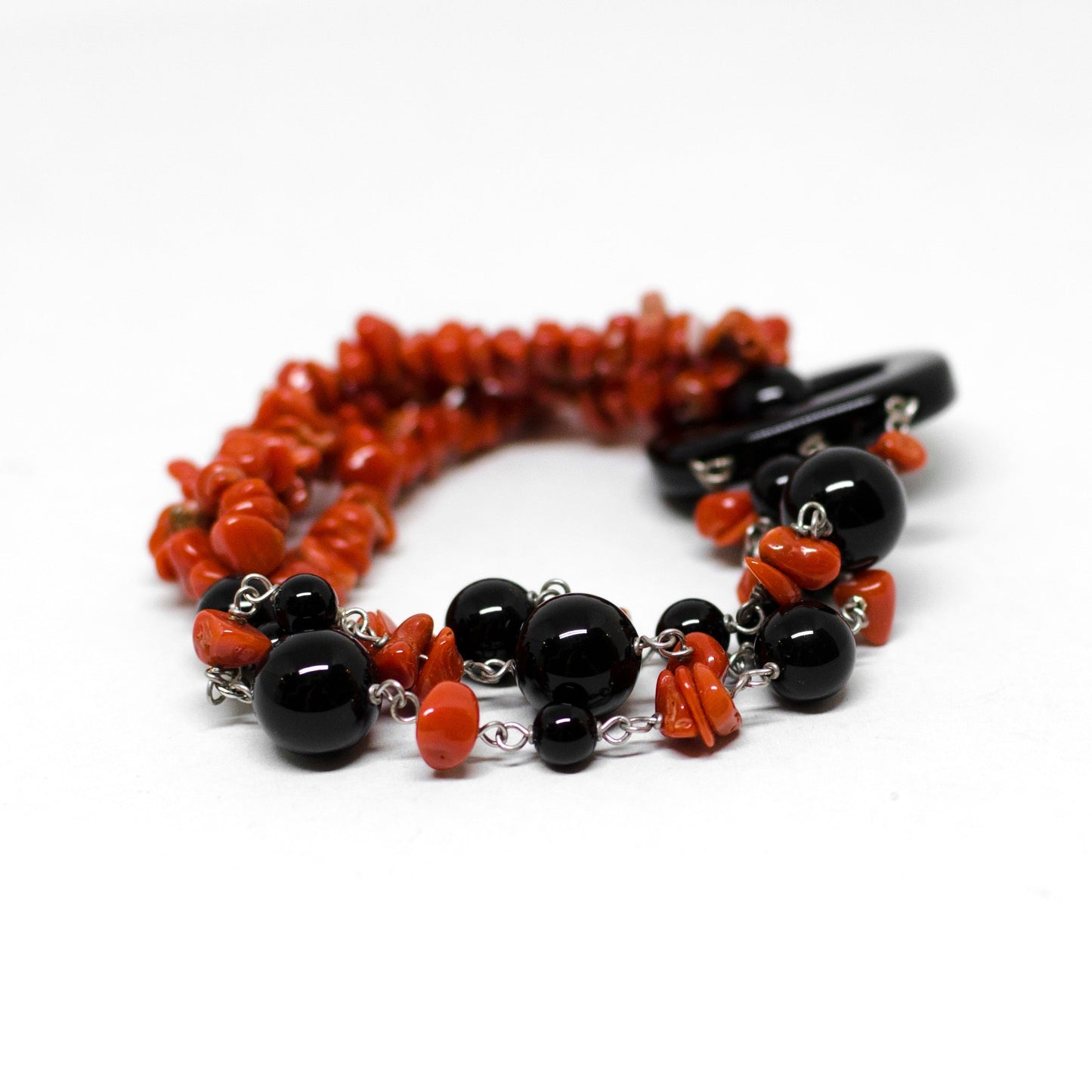 Bracciale corallo rosso e agata