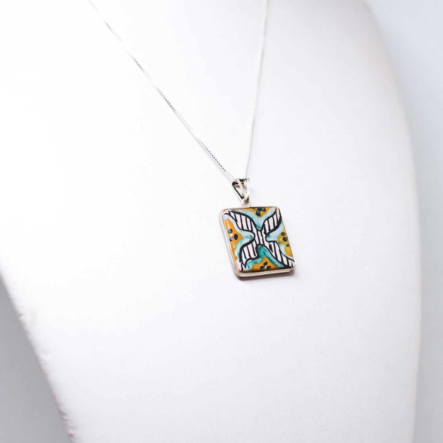 Hand Painted Majolica Pendant