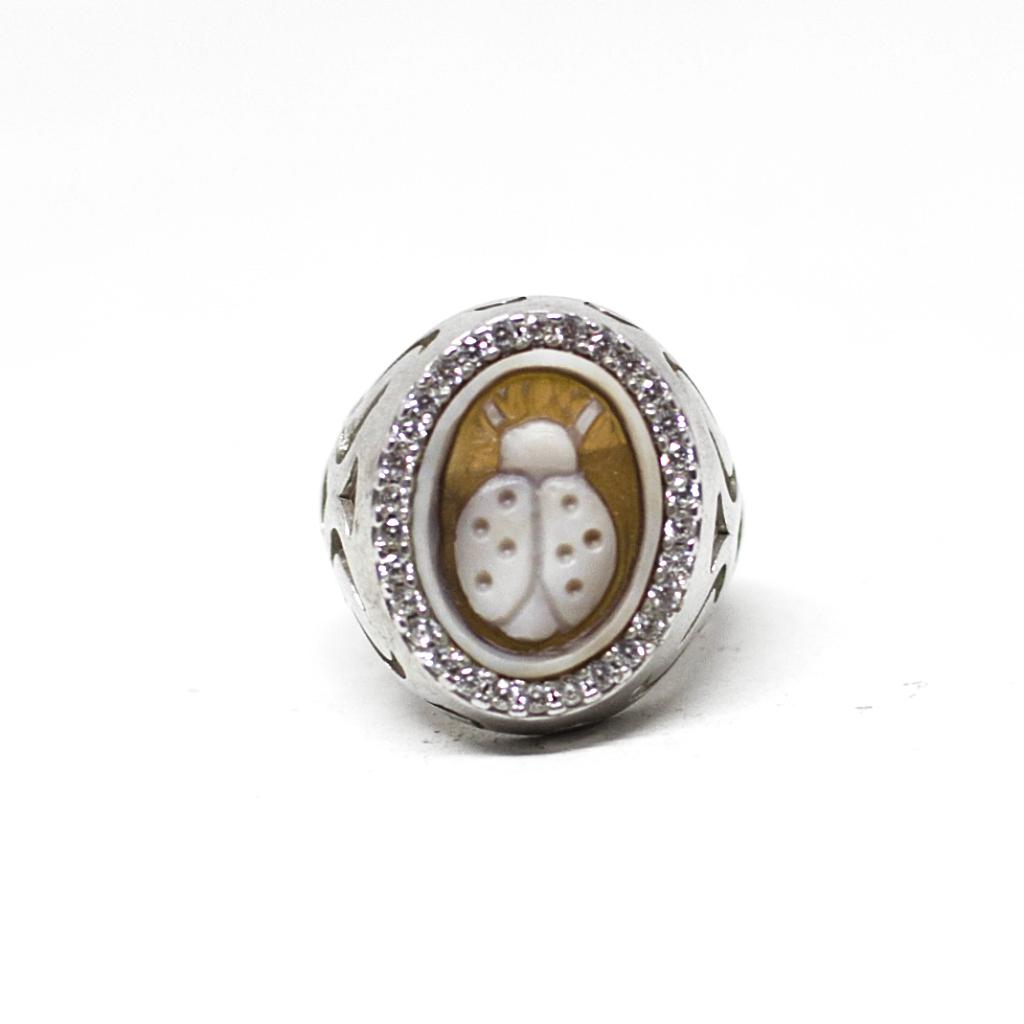 Anello-Cammeo-Coccinella-e-Zirconi