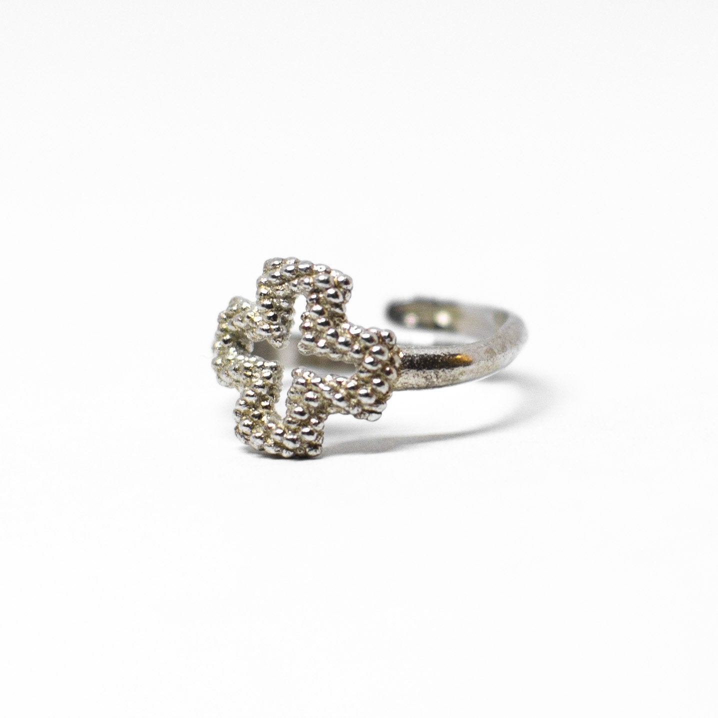 "Cross" ring entirely in silver