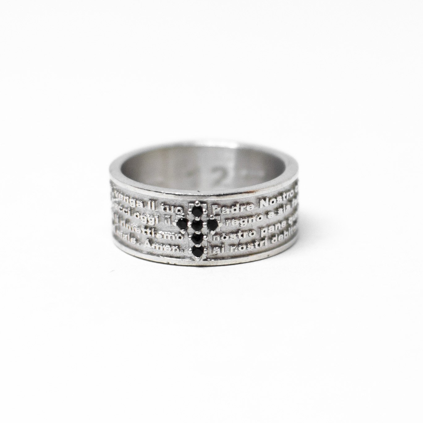 "Our Father" ring entirely in silver