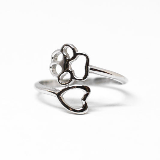 "Love for animals" ring entirely in silver