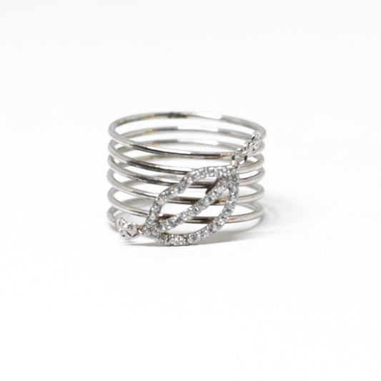 Silver and zirconia ring