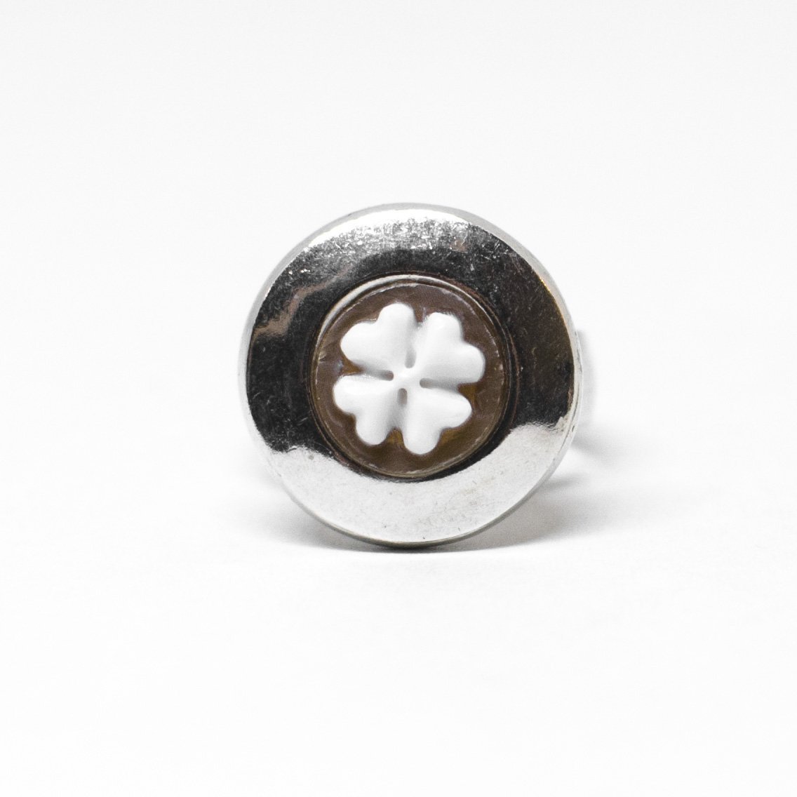 Anello cammeo Quadrifoglio portafortuna