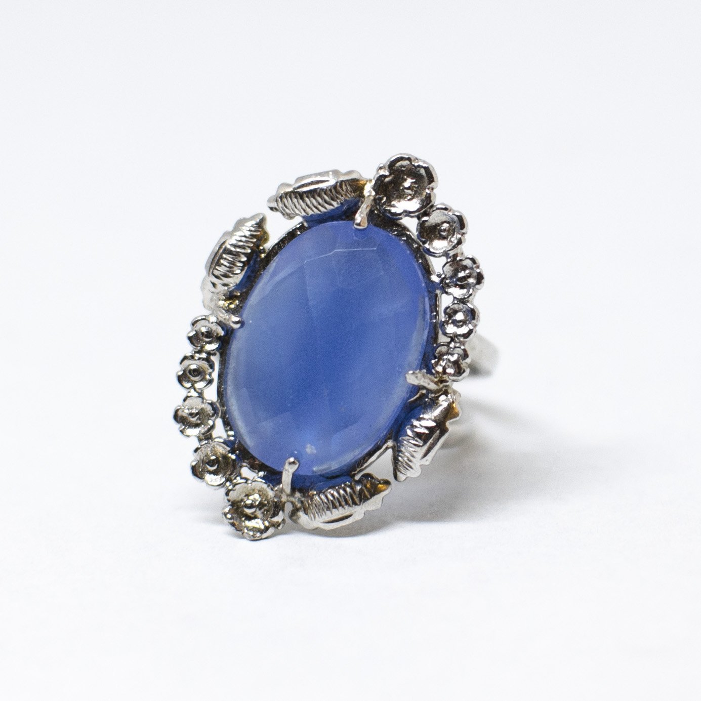 Anello zirconi blu