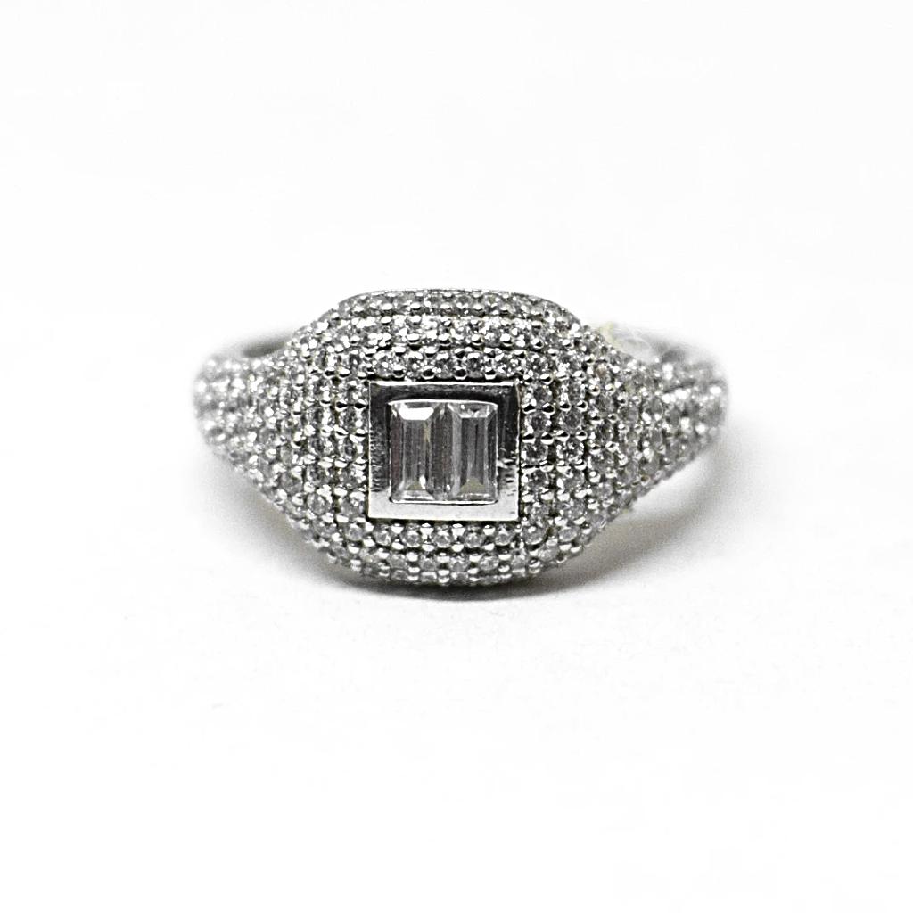 Silver and zirconia ring