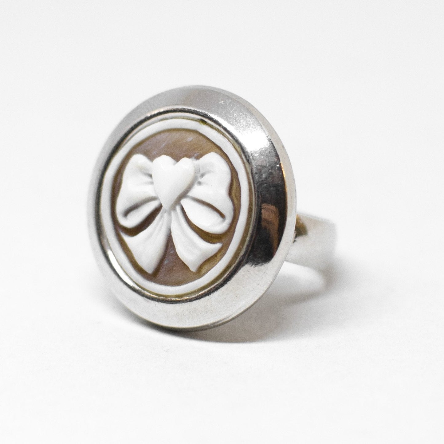 Anello cammeo fiocco cuore