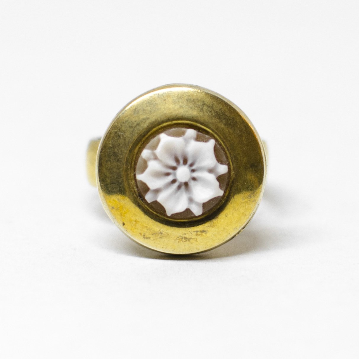 Anello cammeo incisione fiore