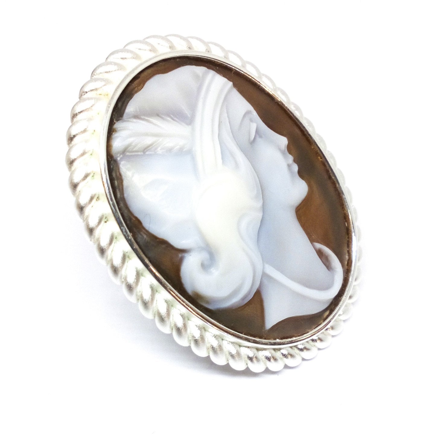 Anello-Cameo-Italiano-Raffaello-Cammeo-Profilo-Donna-Rodio-Bianco