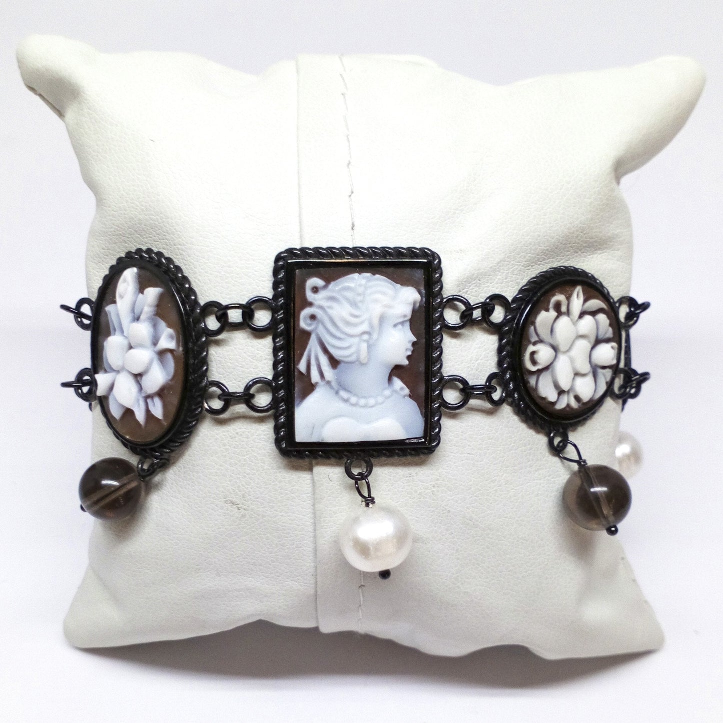 Bracciale Cameo Italiano Cammeo con Volto Donna e Fiori