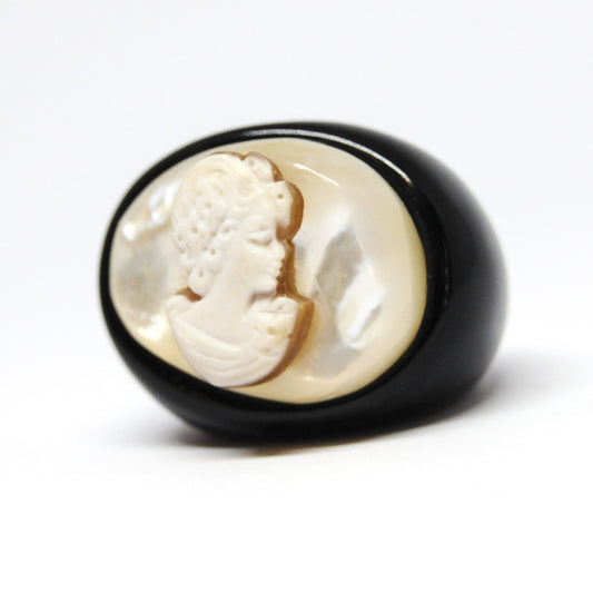 Anello -Cammeo -incisione- Volto. Donna