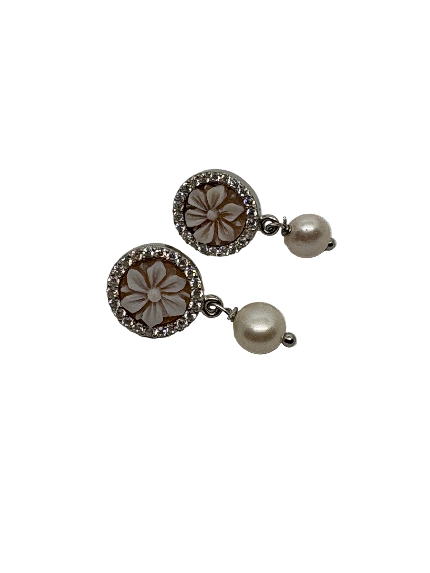 Orecchini in Cammeo incisione "Fiore"