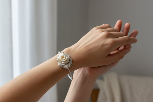 Bracciale in Cammeo Prospetto Fiore