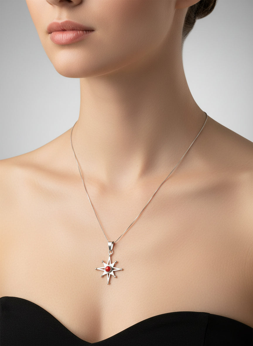 Pendente in Corallo "Rosa dei Venti"