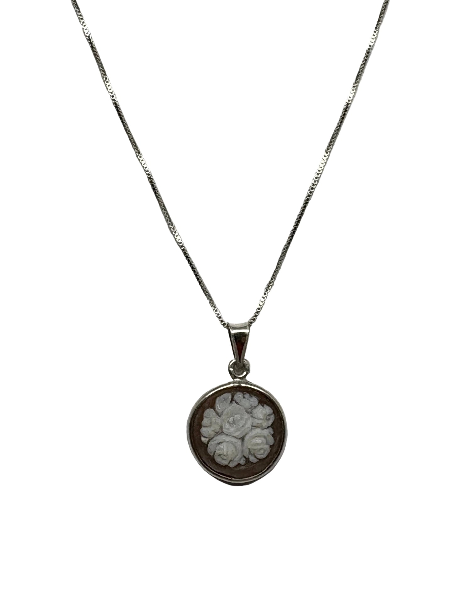 Pendente in Cammeo Artistico incisione "Fiori"
