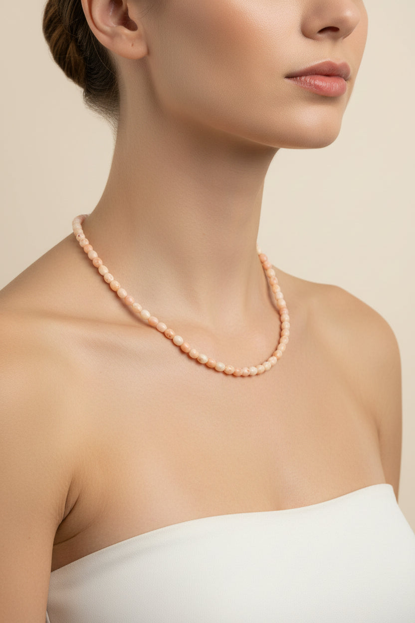 Collana in Corallo Rosa Perline