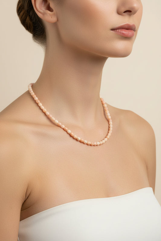 Collana in Corallo Rosa Perline