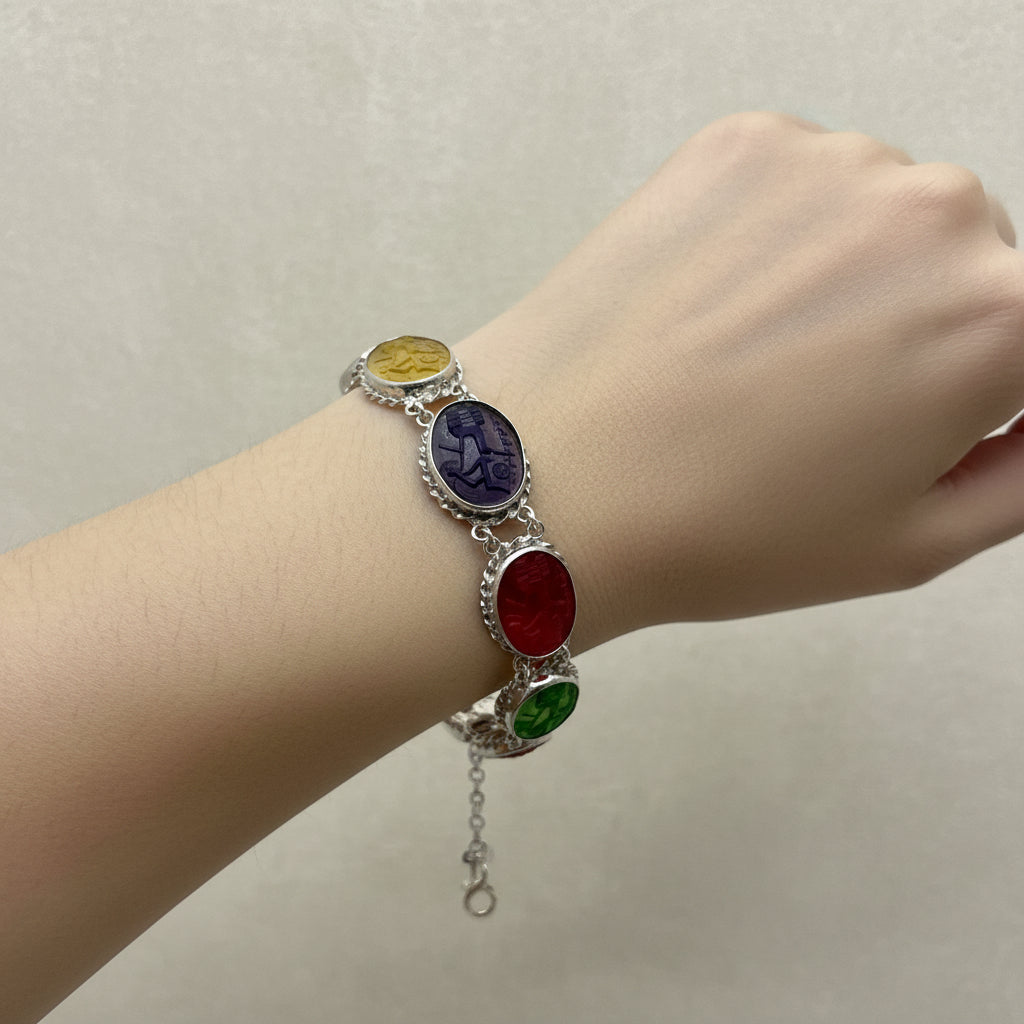 Bracciale in Cammeo Veneziano incisione "Carro di Apollo"