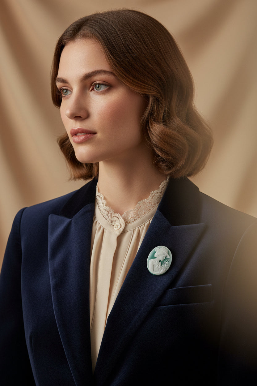 Cammeo Nudo in Agata incisione Profilo di Donna