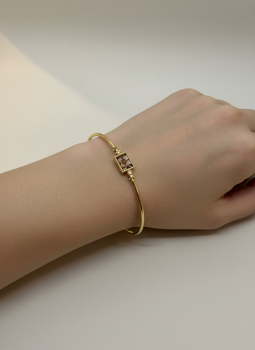 Bracciale in Cammeo incisione "Fiore"