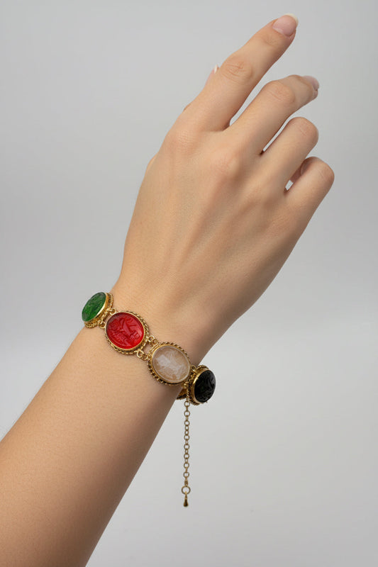 Bracciale in Cammeo Veneziano incisione "Carro di Apollo"