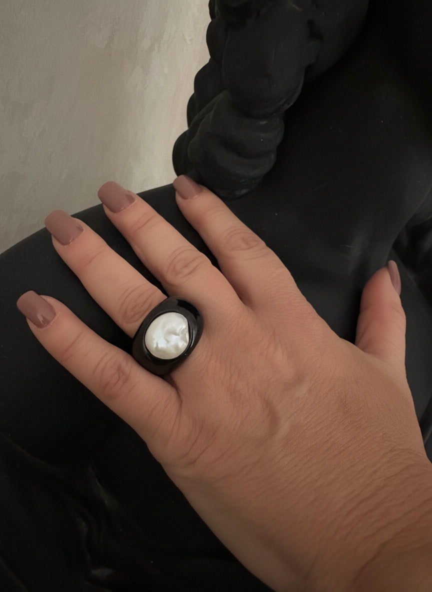 Anello in Agata e Perla