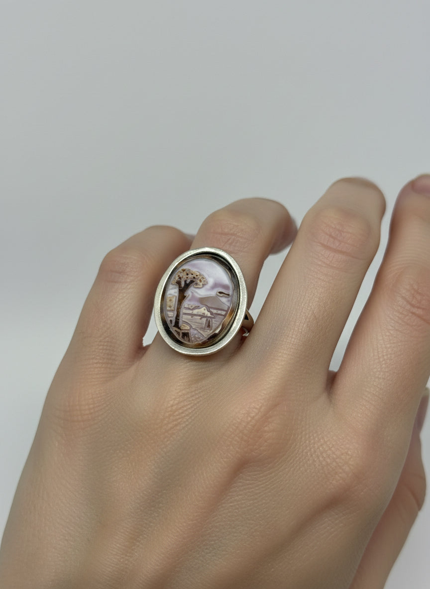 Anello in Cammeo Rappresentazione "Paesaggio"