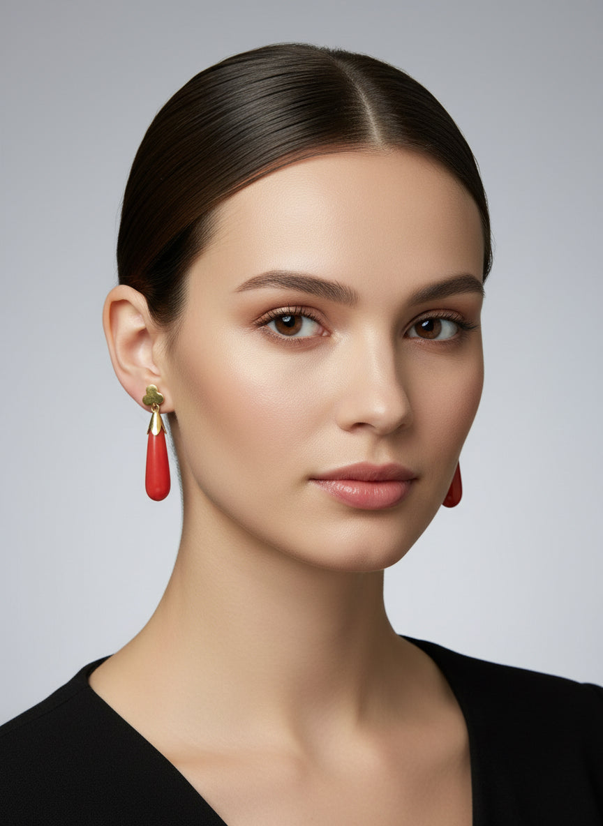 Orecchini in Corallo e Oro