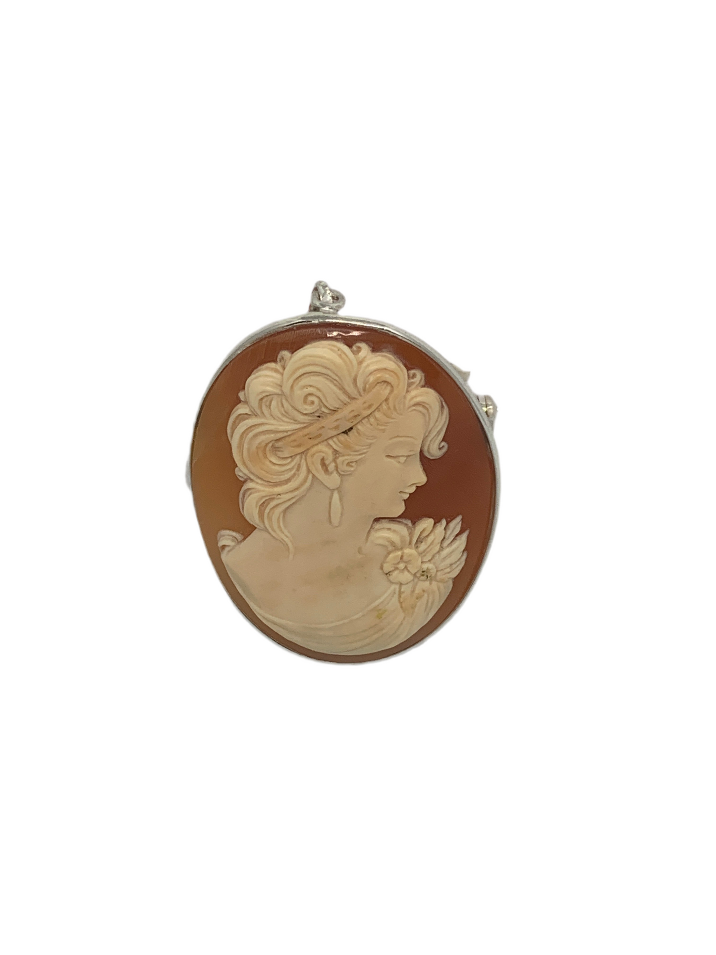 Spilla Pendente in Cammeo Profilo di Donna