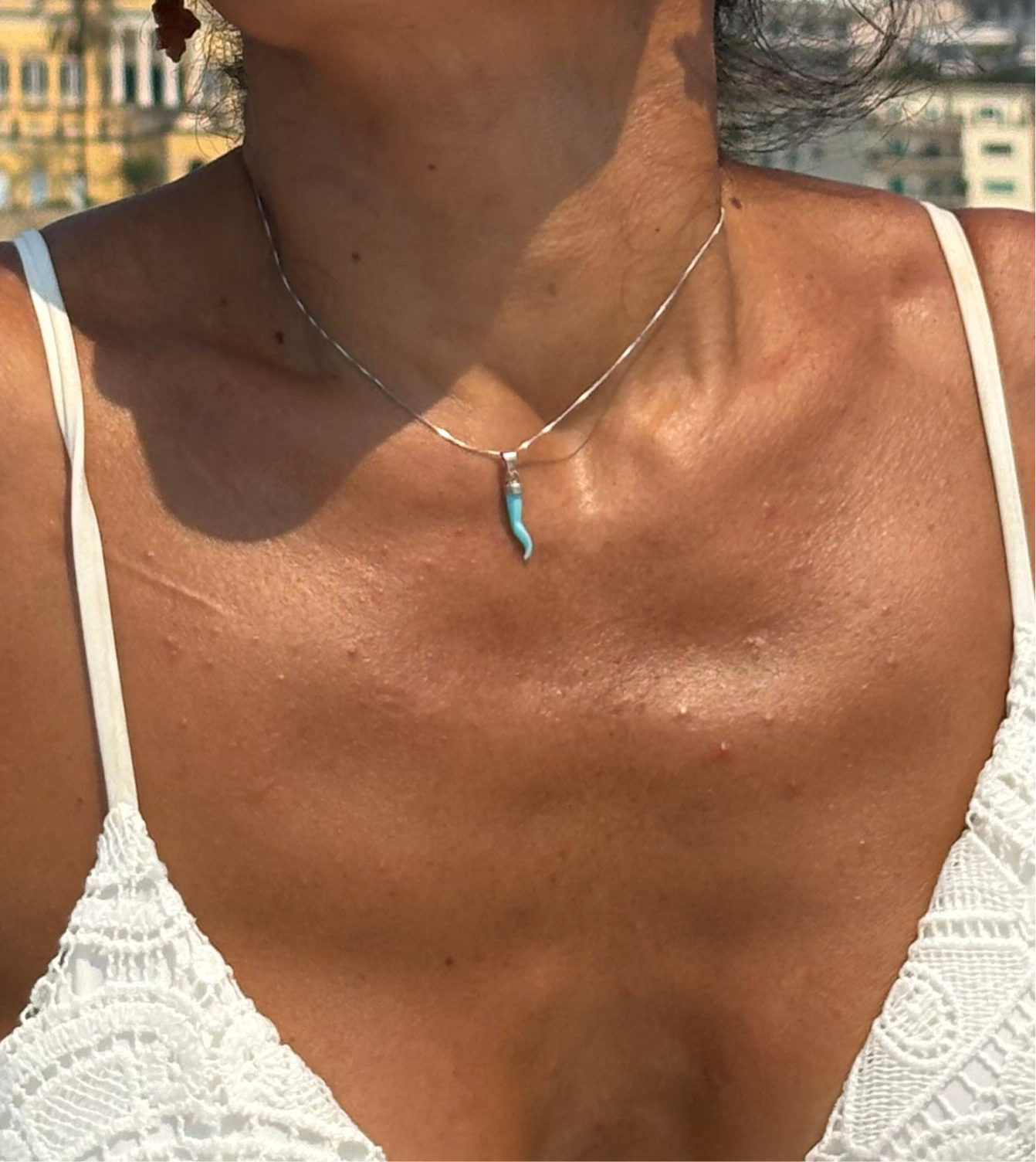 Pendente in  Pasta di Turchese "Corno"