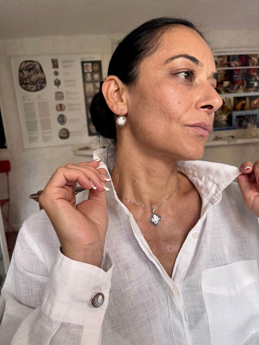 Pendente in Cammeo Artistico incisione Polpo