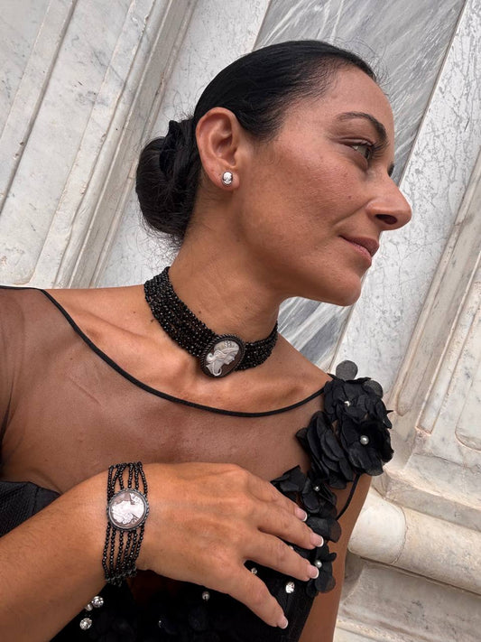 Collana in Cammeo "Cameo Italiano"  Profilo di Donna