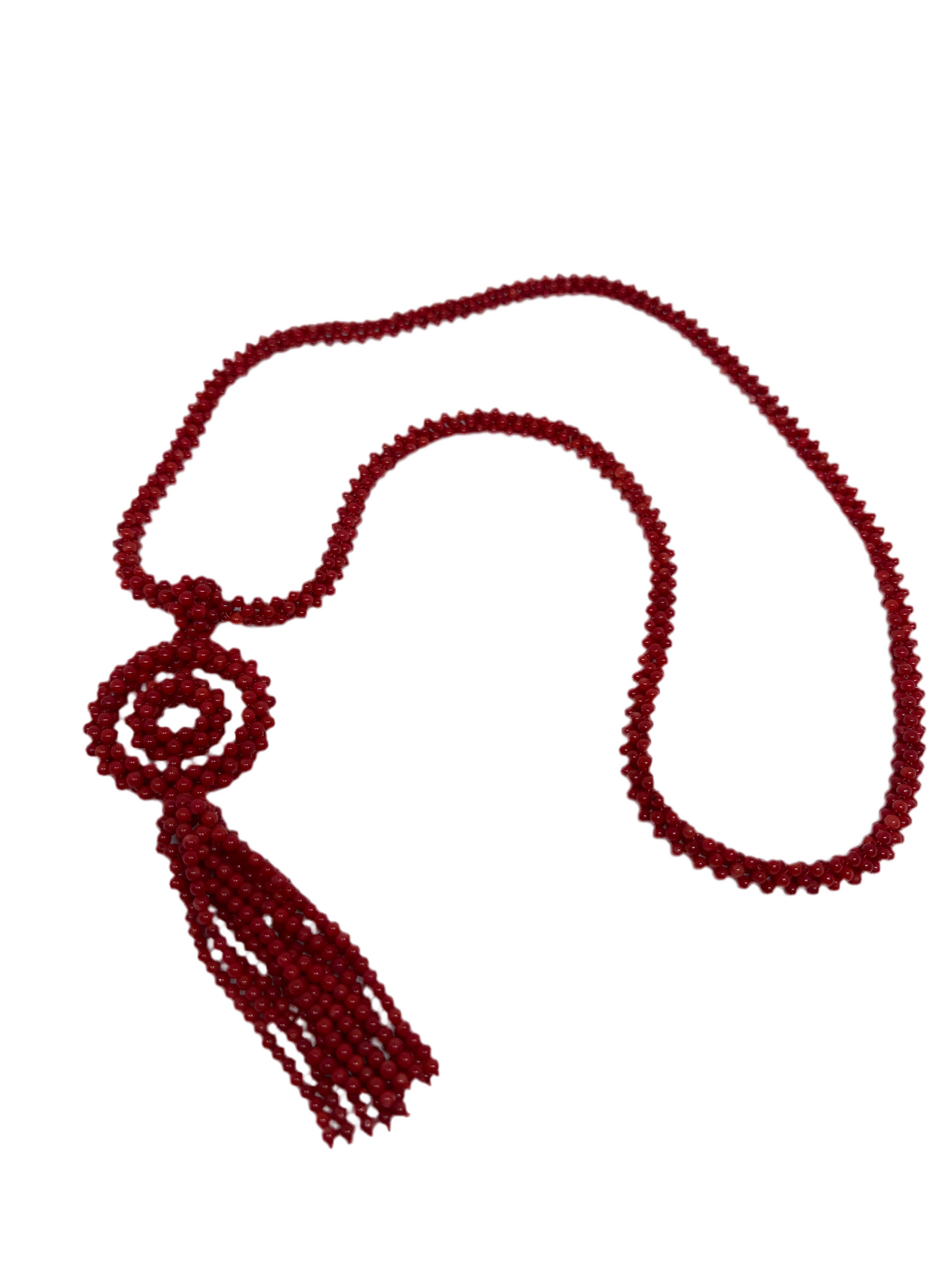 Collana in Tessito e Corallo Bambù