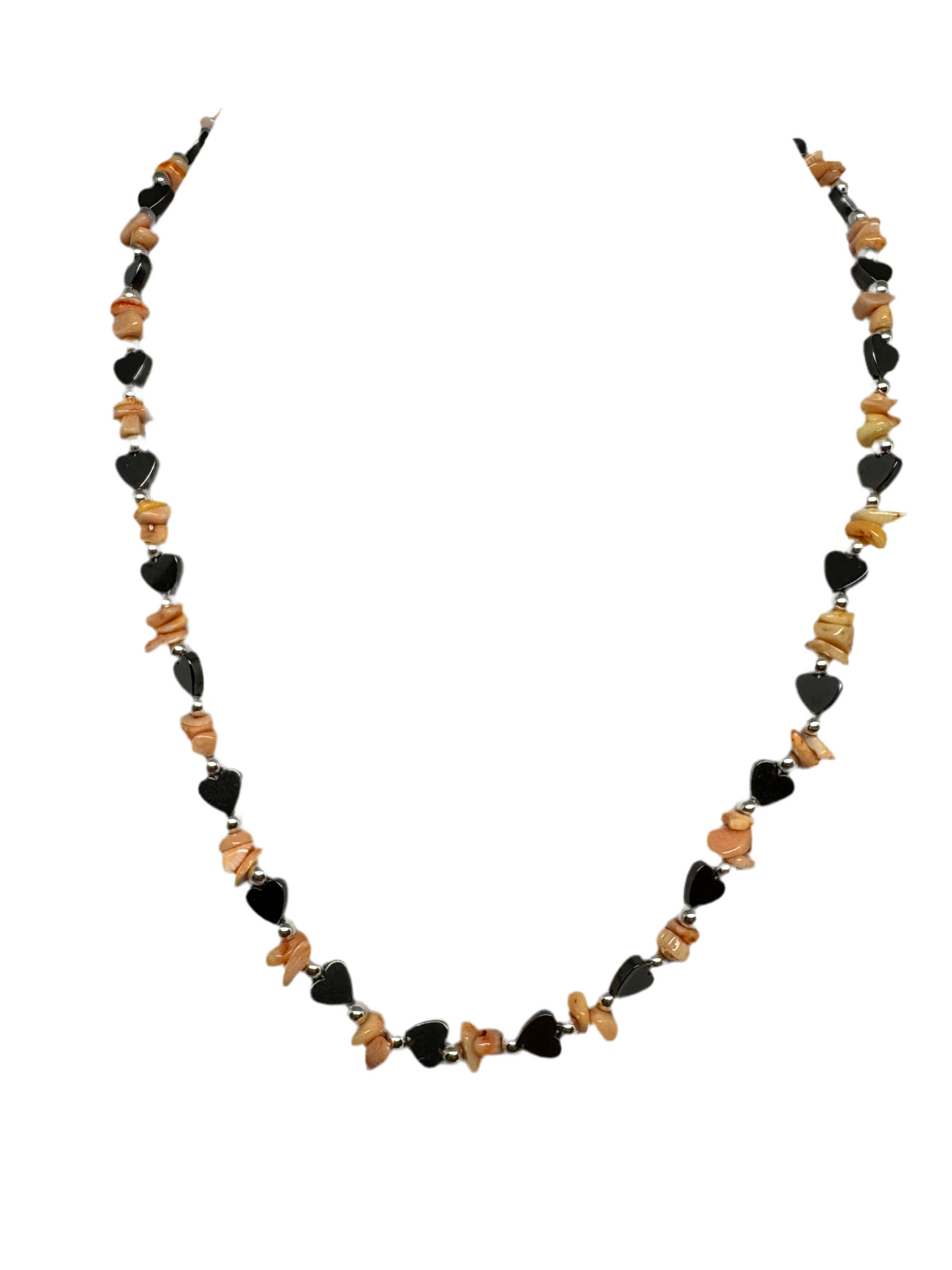 Collana in Pasta di Corallo e Malachite