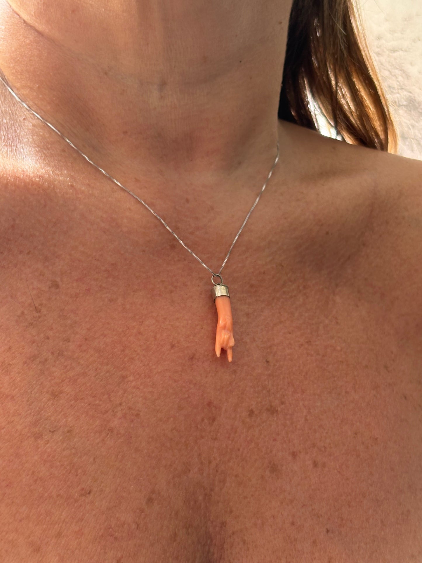 Pendente in Corallo 'Corna Portafortuna'