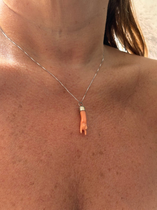 Pendente in Corallo 'Corna Portafortuna'