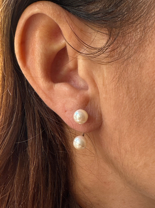 Orecchini Con Doppia Perla