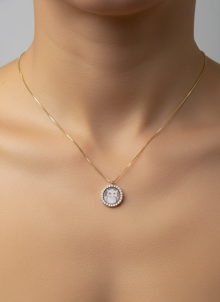 Collana in Cammeo incisione "Gufo"