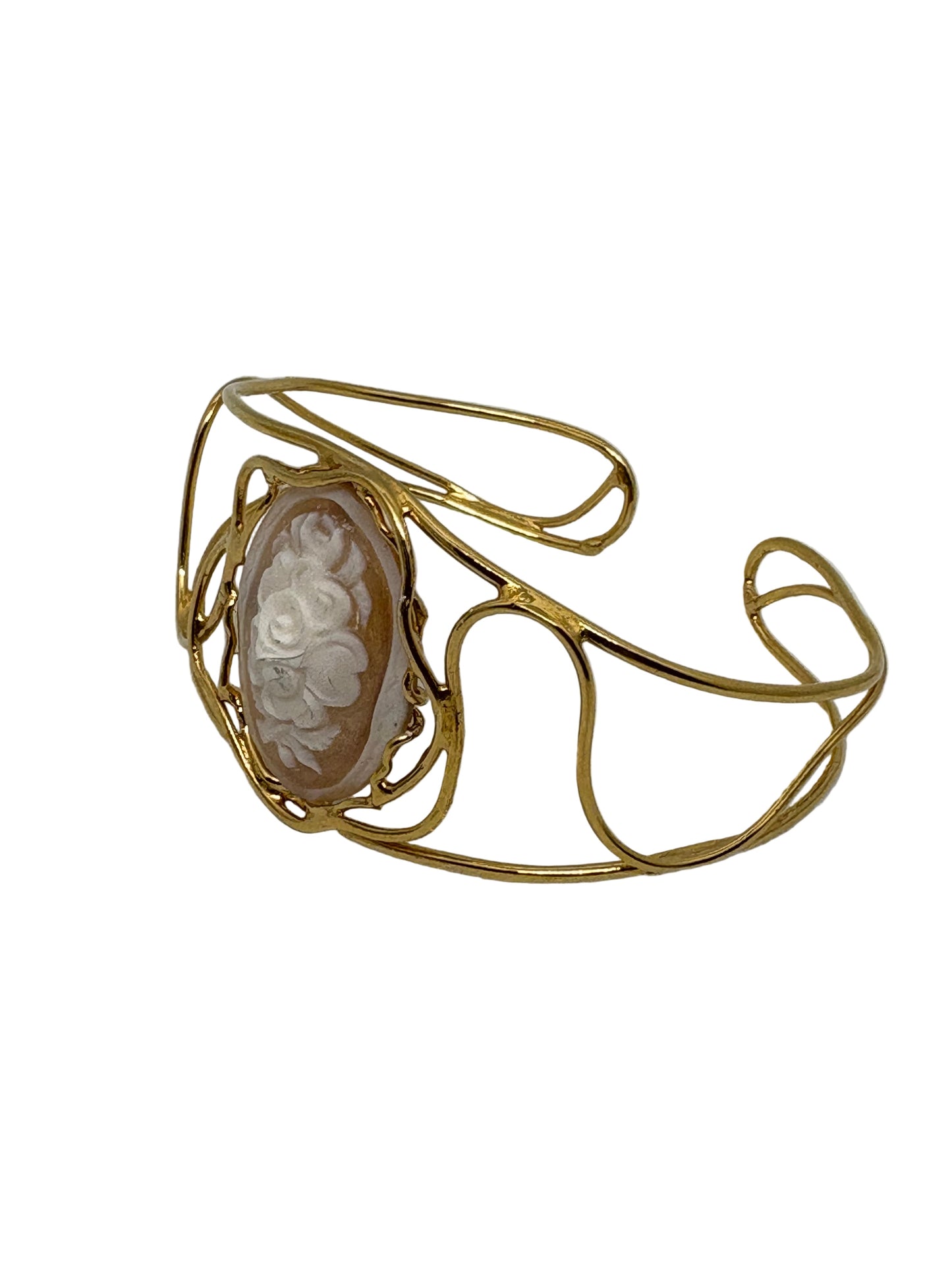 Bracciale in Cammeo Schiava incisione "Fiori"