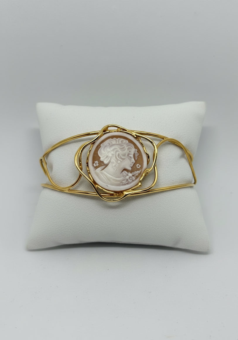 Bracciale in Cammeo Schiava incisione "Profilo di Donna"