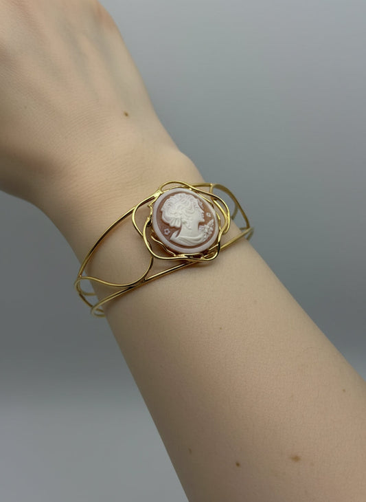 Bracciale in Cammeo Schiava incisione "Profilo di Donna"