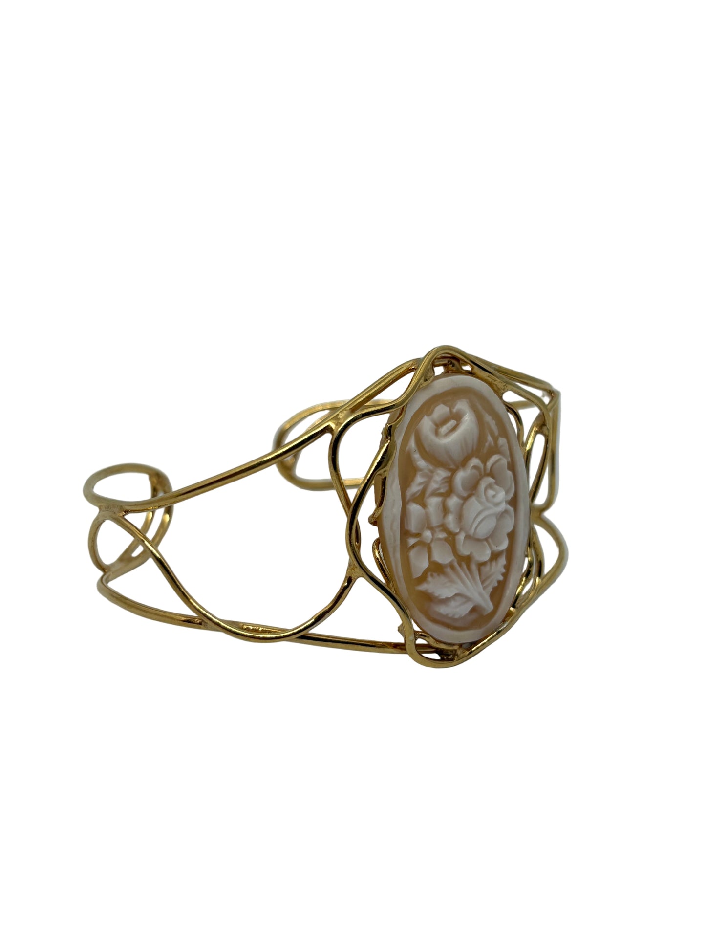 Bracciale in Cammeo Schiava incisione "Fiori"