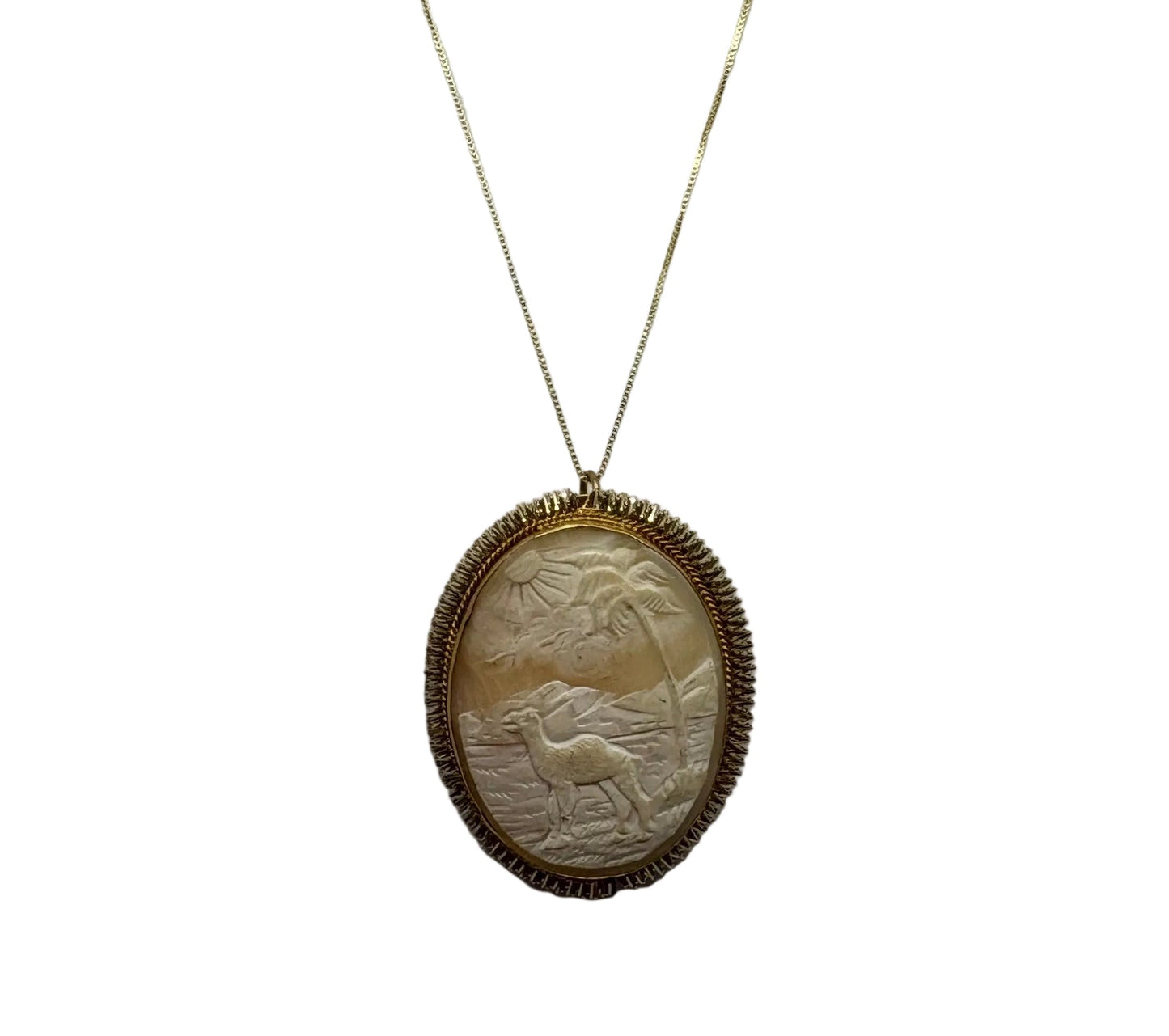 Spilla Pendente in Cammeo incisione "Paesaggio"