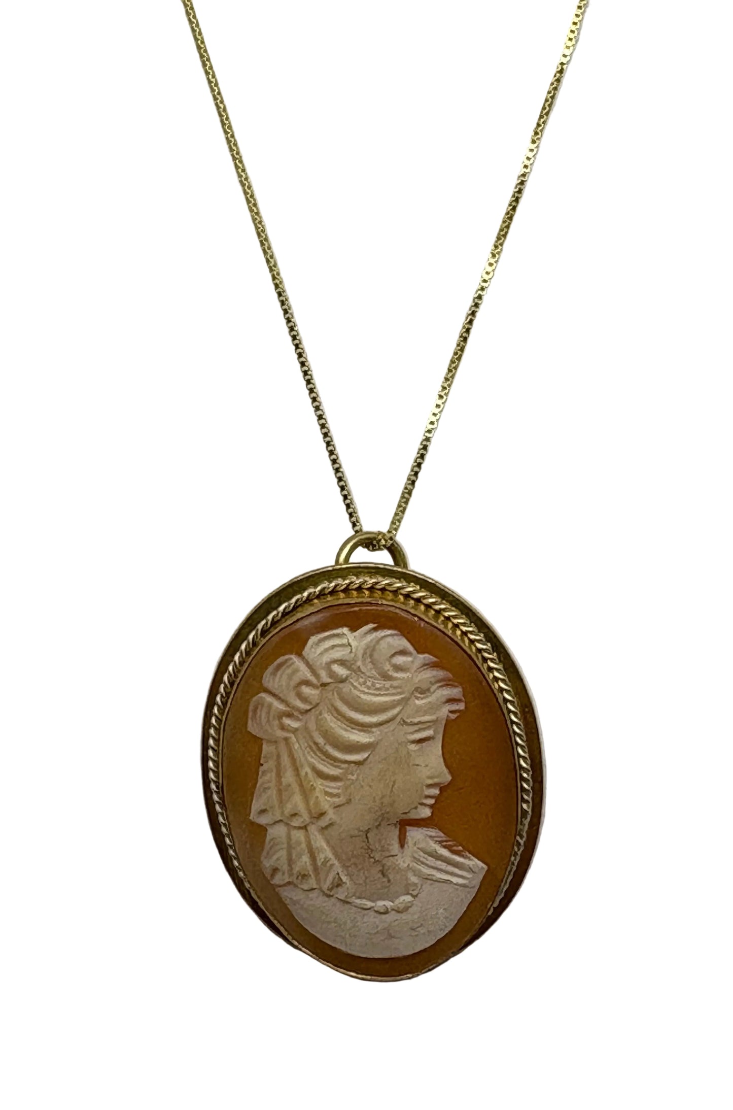 Spilla Pendente in Cammeo incisione "Profilo di Donna"